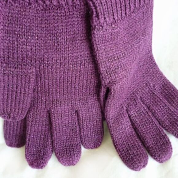 MISSONI FOR TARGET GIRLS L PURPLE RIBBED GLOVES - Picture 4 of 6